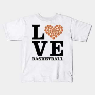 Love Basketball - Heart by Balls Kids T-Shirt